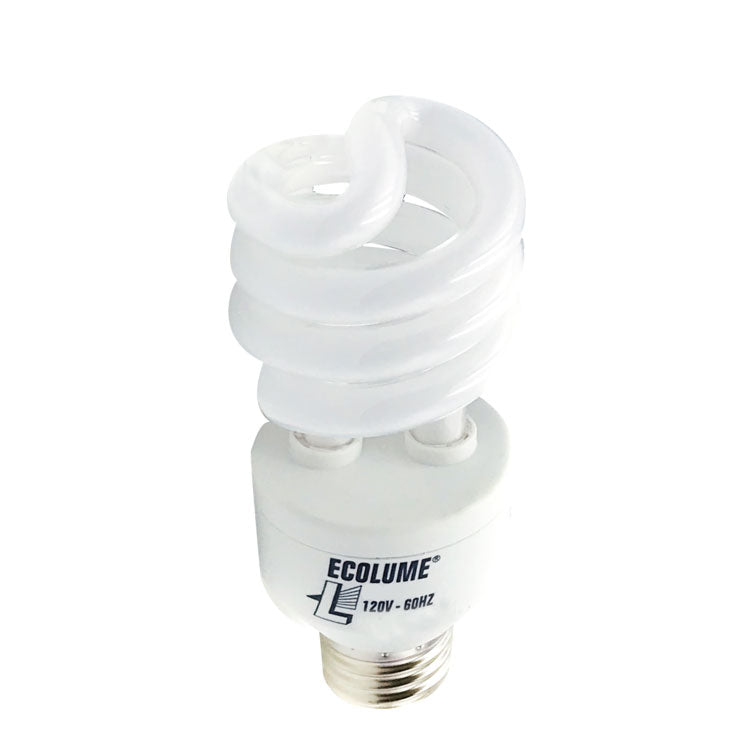 Ecolume® Spiral Full Spectrum Compact Fluorescent Bulb – 15W/5000°K - Distributor Full Case (20 bulbs)